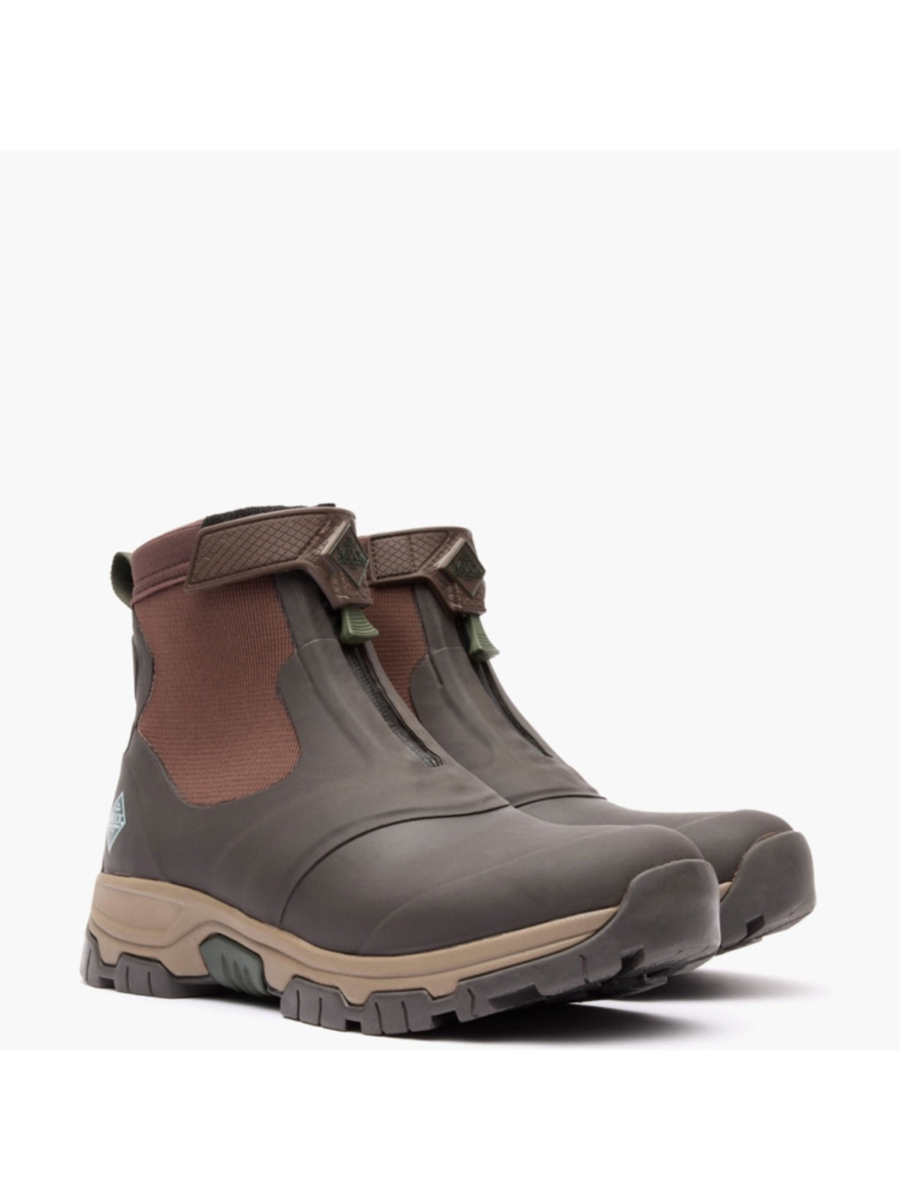 Muck Boot Apex Mid Zip Mens 14 Brown Waterproof Rubber Ankle Boots NIB